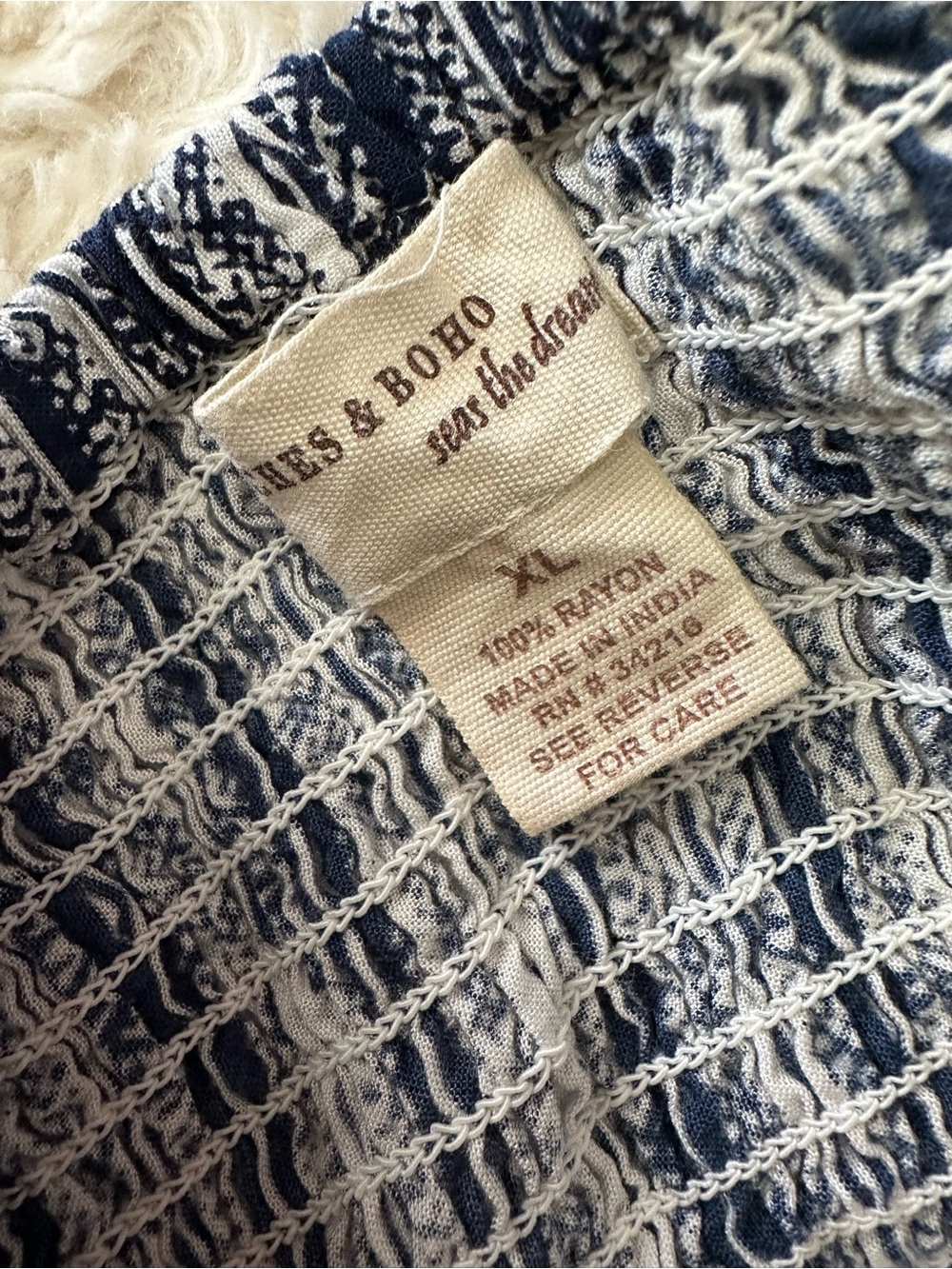 Beaches & Boho Striped Smocked Maxi Dress in Navy and White XL - Picture 4 of 5